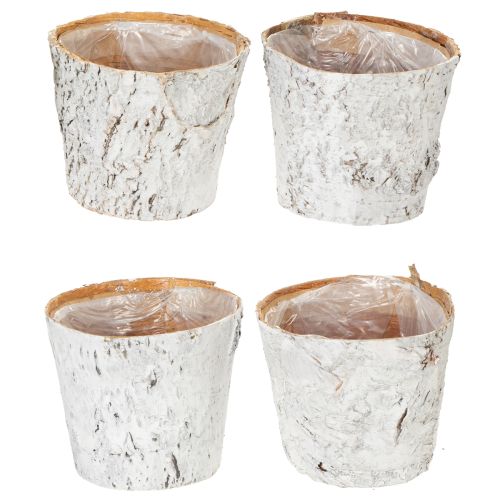 Article Pot de fleurs imitation écorce, idéal pour une décoration intérieure rustique et la mise en valeur des plantes, 12 cm, lot de 4