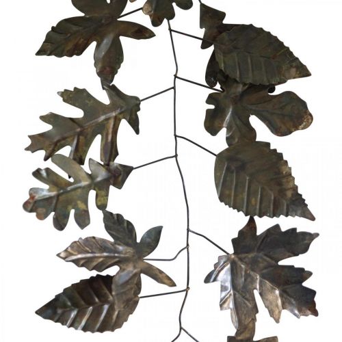 Article Décoration murale guirlande métal feuilles laiton L100cm l27cm