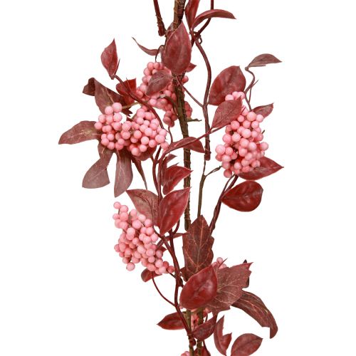 Floristik24 Guirlande de feuilles décoration d&#39;automne cintre décoratif en rose 125cm