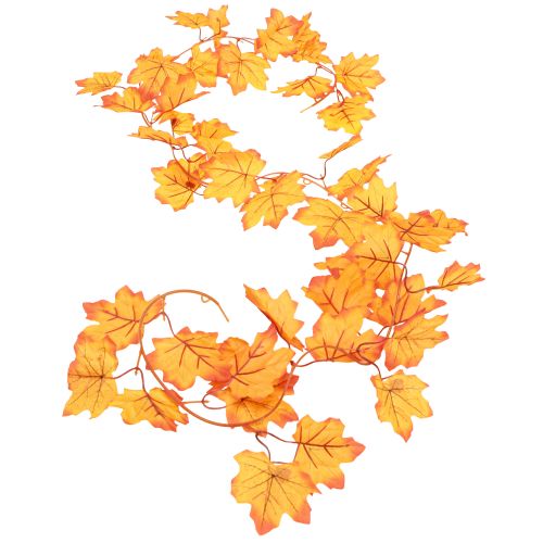 Floristik24 Guirlande de feuilles guirlande d&#39;automne orange jaune 168cm 2pcs