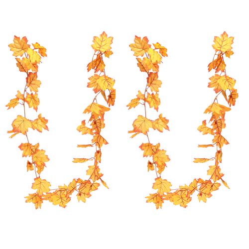 Article Guirlande de feuilles guirlande d&#39;automne orange jaune 168cm 2pcs