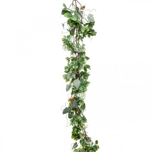 Guirlande de feuilles guirlande déco plante artificielle  vert 180cm-08137
