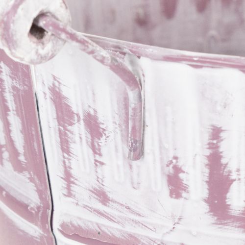 Seau en fer-blanc, délavé violet et blanc, Ø19cm H17cm, 1 pc. | Floristik24.be