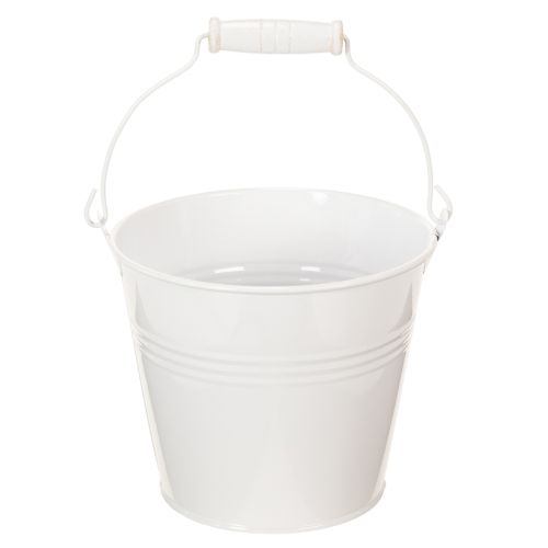 Seaux en fer blanc Ø14cm H12cm, lot de 6