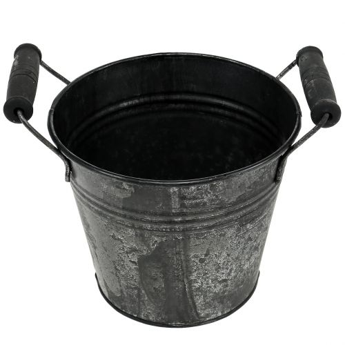 Floristik24 Seau en étain antique Ø14cm H12cm