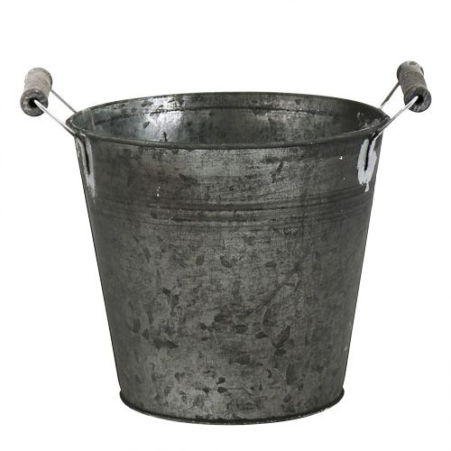 Floristik24 Seau en étain antique Ø16cm H15cm
