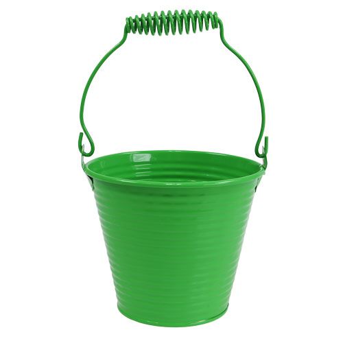 Floristik24 Seau déco vert Ø11cm H9.5cm