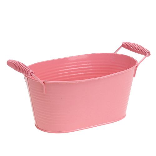 Floristik24 Bol en tôle ovale saumon 20cm x 12cm H9cm