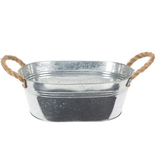 Bol ovale en étain argenté 30 cm x 17 cm x 10 cm acheter | Floristik24.be