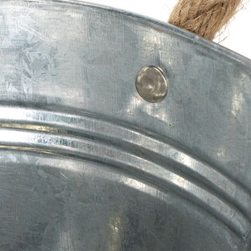 Bol ovale en étain argenté 30 cm x 17 cm x 10 cm | Floristik24.be