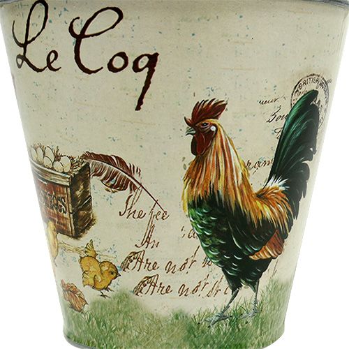 Floristik24 Pot en étain avec motif Pâques Ø13cm H12cm