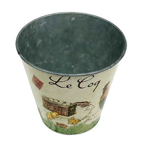 Floristik24 Pot en étain avec motif Pâques Ø13cm H12cm