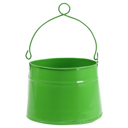 Floristik24 Pot en étain vert Ø16cm H13cm