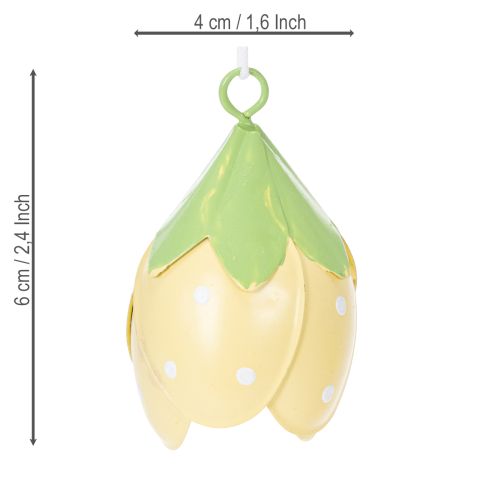 Article Fleur suspendue en métal pour une décoration romantique intérieure et extérieure, 6 cm, lot de 6