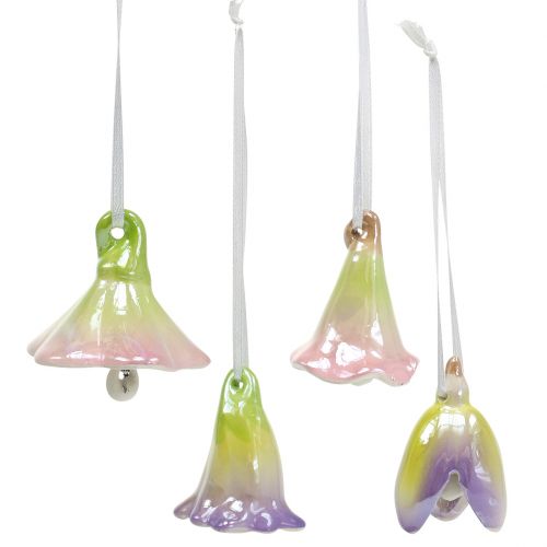 Floristik24 Cloches de fleurs à suspendre colorées 4,5cm - 5,5cm 4pcs