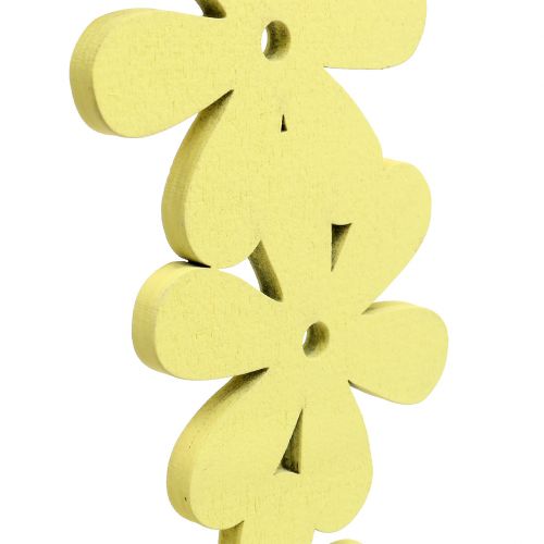 Floristik24 Couronne de fleurs en bois jaune Ø 35 cm 1 p.