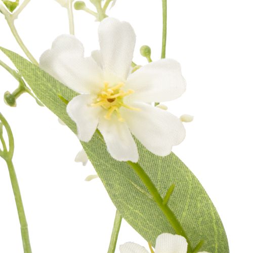 Article Branche décorative de pommier en fleurs, fleur artificielle pour une touche de couleur dans le salon, couleur crème, 108 cm, lot de 2