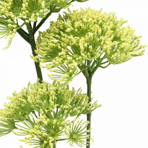 Article Branche de fleurs artificielles Branche artificielle de fenouil jaune avec 3 fleurs 85cm