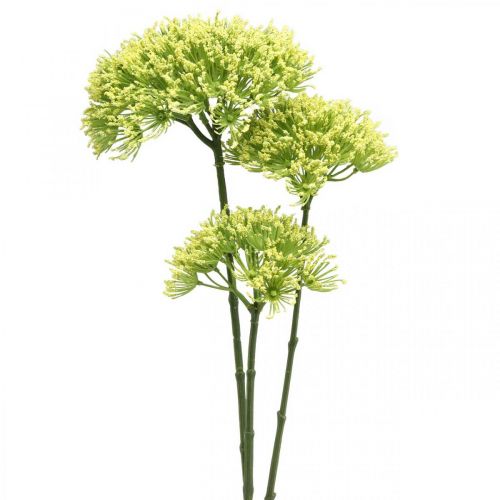 Floristik24 Branche de fleurs artificielles Branche artificielle de fenouil jaune avec 3 fleurs 85cm