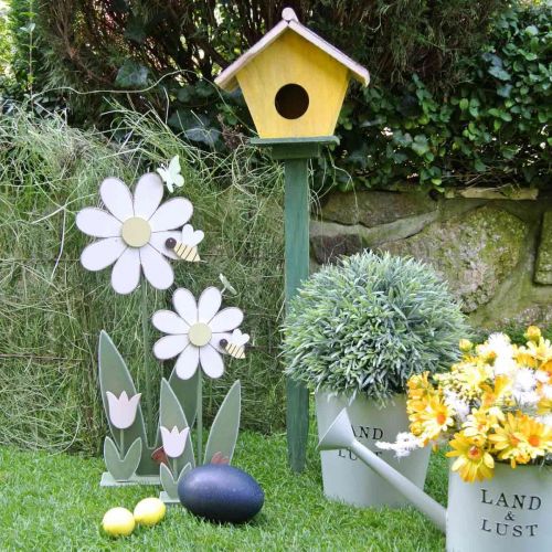 Article Décoration fleurie avec abeille, décoration en bois pour le printemps H56cm