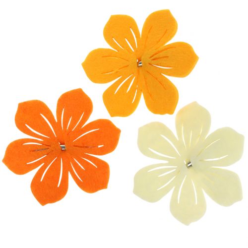 Floristik24 Fleur feutrine sur pince 7cm 24 pcs