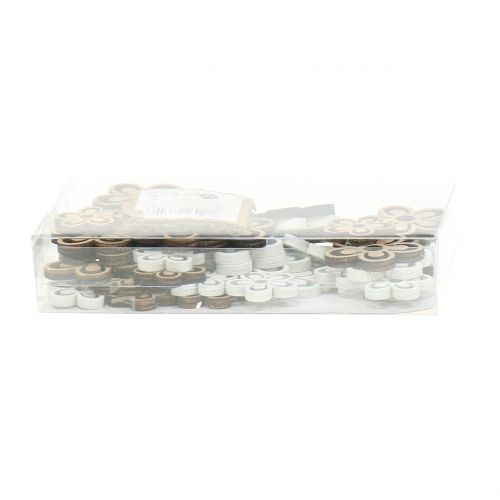 Floristik24 Fleur en bois blanc/naturel 3cm - 4,5cm 48 pcs