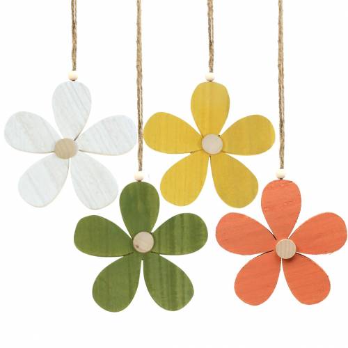 Floristik24 Bois de fleur à suspendre couleurs assorties 16cm 4pcs