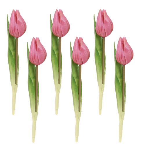 Article Décoration florale Tulipes Fleurs artificielles Violet 20cm 6 Pcs