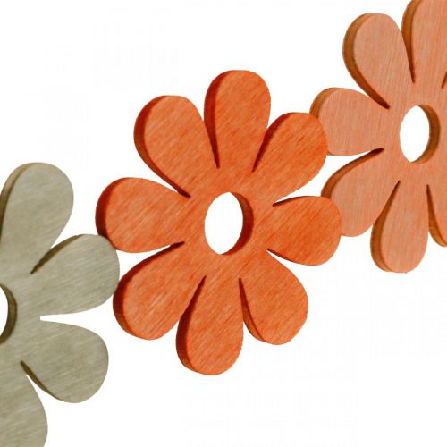 Article Fleurs à disperser orange, abricot, marron décoration bois dispersées 72pcs