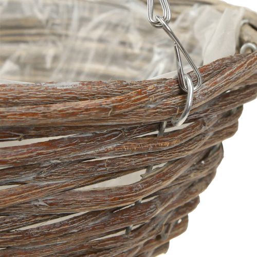Article Corbeille à fleurs suspendue en bois naturel gris Ø30cm 2pcs