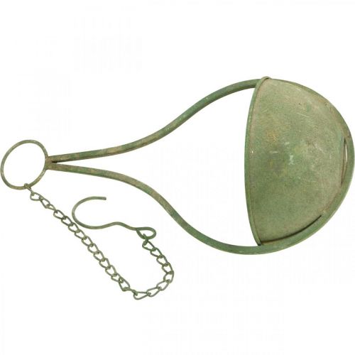 Article Corbeille fleurie, panier suspendu, décoration métal jardin Ø16cm H38cm