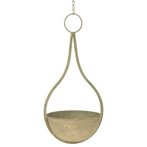 Article Corbeille fleurie, panier suspendu, décoration métal jardin Ø16cm H38cm