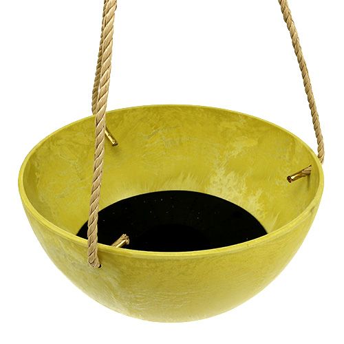 Floristik24 Panier à fleurs à suspendre Fiona Ø25cm H12cm Citron