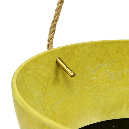 Floristik24 Panier à fleurs à suspendre Fiona Ø25cm H12cm Citron