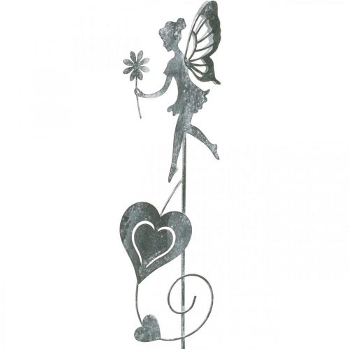 Article Décoration de jardin, bouchon décoratif fleur elfe, décoration printemps, bouchon métal, fée avec coeurs, Saint Valentin 2pcs
