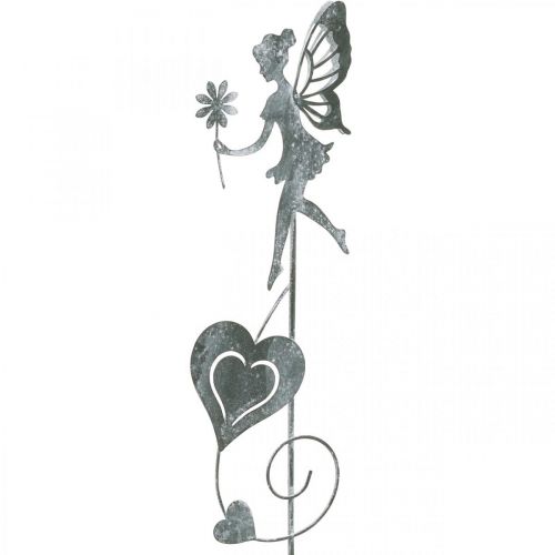 Floristik24 Décoration de jardin, bouchon décoratif fleur elfe, décoration printemps, bouchon métal, fée avec coeurs, Saint Valentin 2pcs