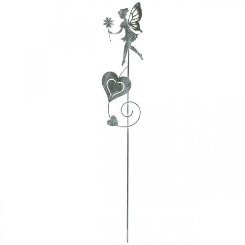 Floristik24 Décoration de jardin, bouchon décoratif fleur elfe, décoration printemps, bouchon métal, fée avec coeurs, Saint Valentin 2pcs