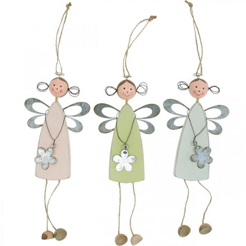 Floristik24 Fée des fleurs avec pattes d&#39;arbre, printemps, petits lutins avec fleur, décoration cintre fleur elfe 3pcs