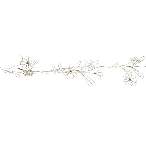 Floristik24 Guirlande de fleurs cintre décoratif en métal motif doré prairie 110cm