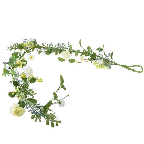 Floristik24 Guirlande de fleurs artificielles guirlande décorative jaune crème blanc 125cm