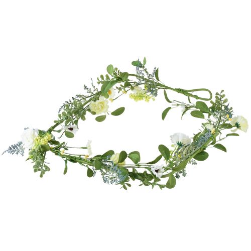 Article Guirlande de fleurs artificielles guirlande décorative jaune crème blanc 125cm