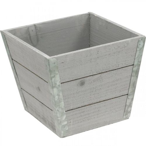 Floristik24 Jardinière en bois jardinière shabby chic gris 19x19x15.5cm