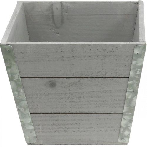Article Jardinière en bois jardinière shabby chic gris 19x19x15.5cm