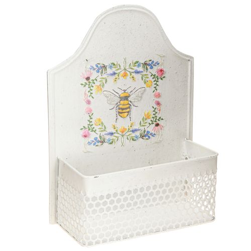 Floristik24 Jardinière suspendue en métal abeille couleur crème L29cm