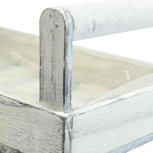 Article Jardinière Shabby Chic Jardinière en bois blanc 38/31cm lot de 2