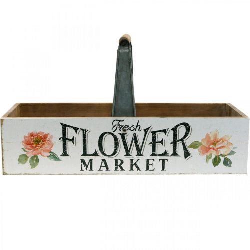Article Boîte à plantes, décoration florale, boîte en bois à planter, boîte à fleurs look nostalgique 41,5 × 16 cm