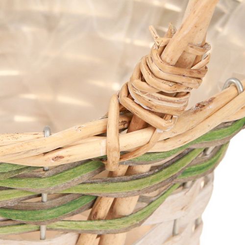 Article Panier à fleurs avec anses Naturel Vert Gris Blanc Ø18–26cm Lot de 3