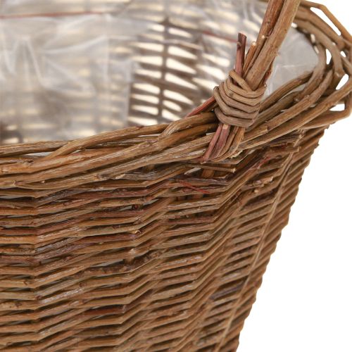 Article Panier à fleurs avec anses en osier naturel 29/23/21 cm Lot de 3