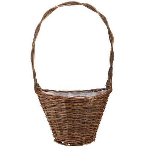 Article Panier à fleurs avec anses en osier naturel 29/23/21 cm Lot de 3
