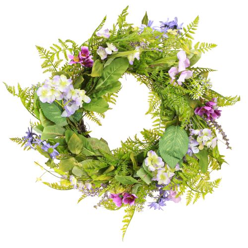 Floristik24 Couronne de fleurs artificielles avec couronne de vigne colorée H13cm Ø55cm